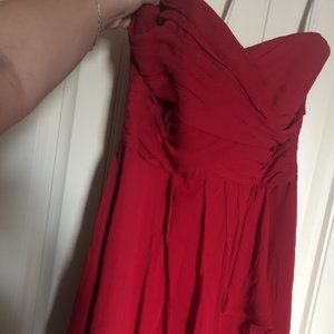 Red sweetheart neckline short strapless dress